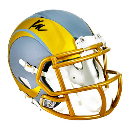 Kyren Williams Signed Los Angeles Rams Slate Alternate Speed Mini Football Helmet (Beckett)