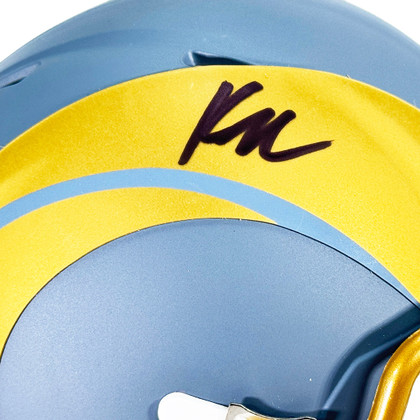 Kyren Williams Signed Los Angeles Rams Slate Alternate Speed Mini Football Helmet (Beckett)