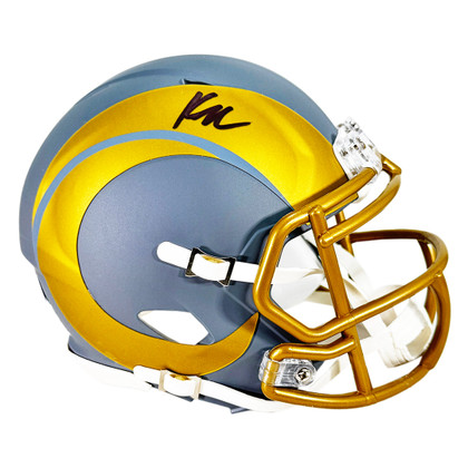 Kyren Williams Signed Los Angeles Rams Slate Alternate Speed Mini Football Helmet (Beckett)