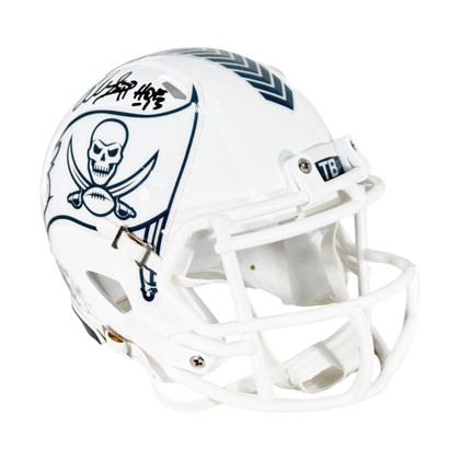 Warren Sapp Signed HOF 13 Inscription Tampa Bay Buccaneers Salute to Service 2024 Mini Football Helmet (Beckett)