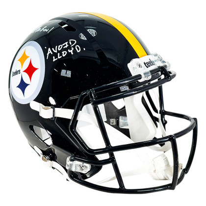 Greg Lloyd Signed 5x Pro Bowl Avoid Lloyd Inscription Pittsburgh Steelers Speed Full-Size Replica Football Helmet (Beckett)