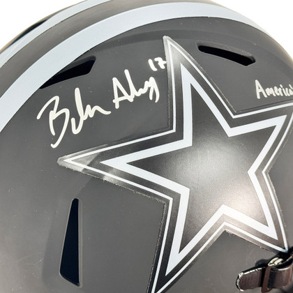Brandon Aubrey Signed Americas Kicker Inscription Dallas Cowboys Eclipse Full-Size Replica Football Helmet (Beckett)