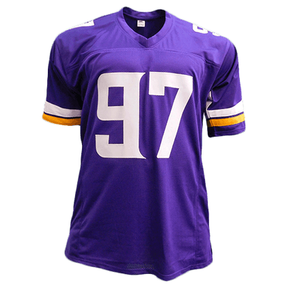 Everson Griffen Autographed Pro Style Football Jersey Purple (JSA)
