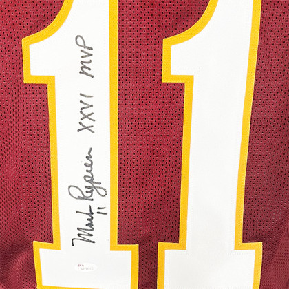 Mark Rypien Signed XXVI MVP Inscription Washington Maroon Football Jersey (BECKETT )