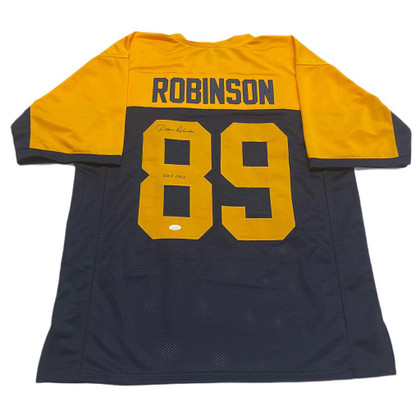 Dave Robinson Signed HOF 2013 Inscription Green Bay Blue Throwback Football Jersey (JSA)