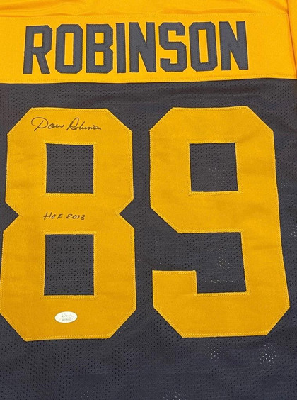Dave Robinson Signed HOF 2013 Inscription Green Bay Blue Throwback Football Jersey (JSA)