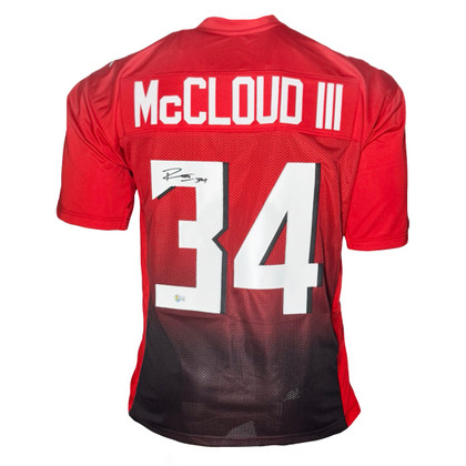 Ray-Ray McCloud Signed Atlanta Red Football Jersey (Beckett)