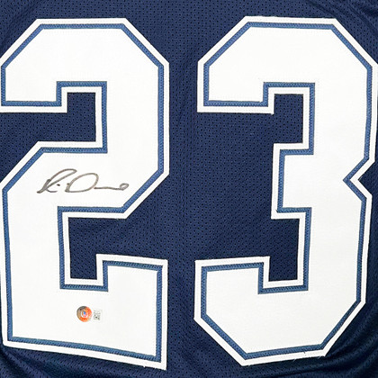 Rico Dowdle Signed Dallas Navy Football Jersey (Beckett)