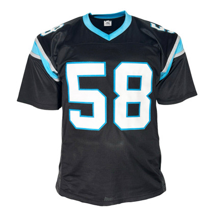 Thomas Davis Sr Signed Carolina Black Football Jersey (JSA)