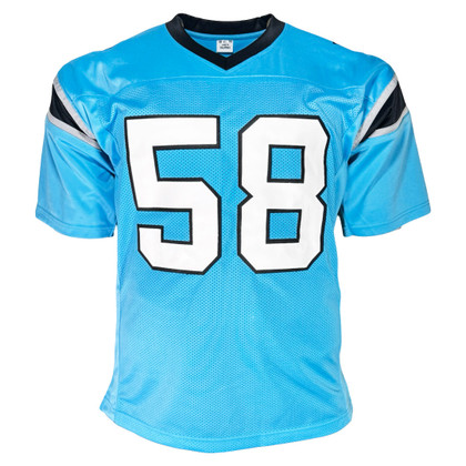Thomas Davis Sr Signed Carolina Blue Football Jersey (JSA)