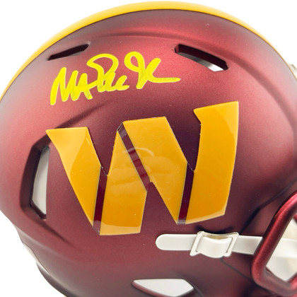 Magic Johnson Signed Washington Commanders Speed Mini Football Helmet (Beckett)