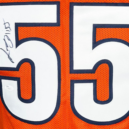 Lance Briggs Signed Chicago Orange Football Jersey (JSA)