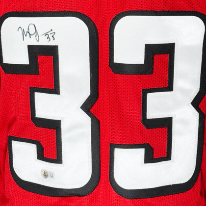 Michael Turner Signed Atlanta Red Football Jersey (Beckett)