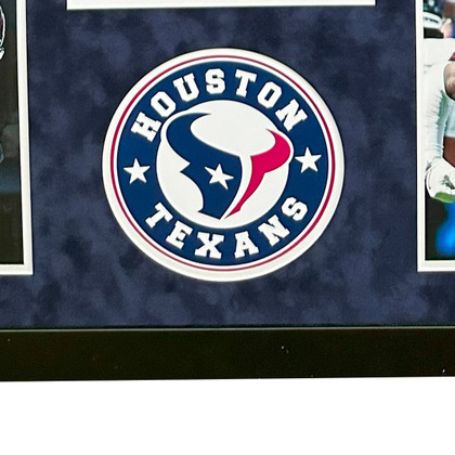 Stefon Diggs Signed Houston Blue Custom Suede Matte Framed Football Jersey