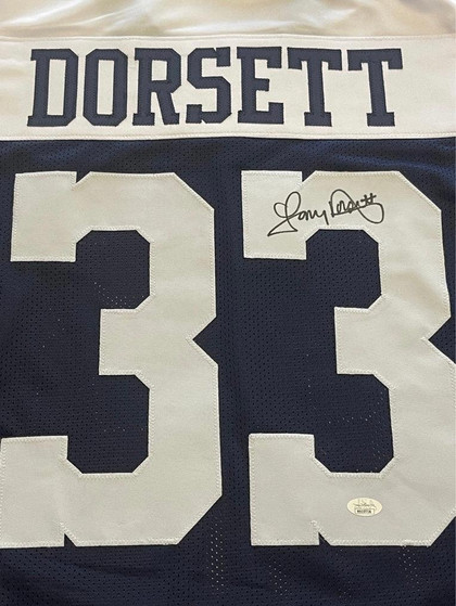 Tony Dorsett Signed Dallas Thanksgiving Football Jersey (JSA)