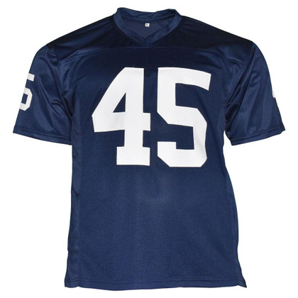 Rudy Ruettiger Signed Never Quit Inscription Notre Dame College Blue Football Jersey (JSA)