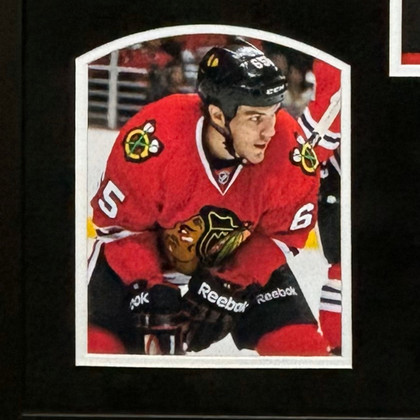 Andrew Shaw Signed Chicago Black Custom Suede Matte Framed Hockey Jersey (JSA)