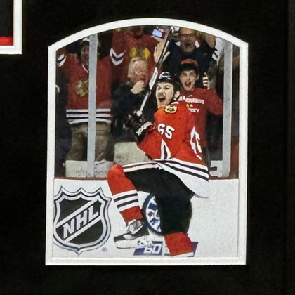 Andrew Shaw Signed Chicago Black Custom Suede Matte Framed Hockey Jersey (JSA)