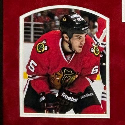 Andrew Shaw Signed Chicago Red Custom Suede Matte Framed Hockey Jersey (JSA)