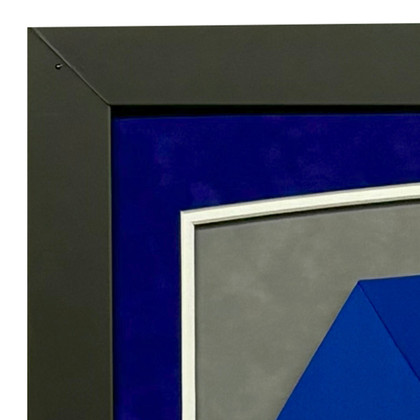 Curtis Joseph Signed Blue Custom Suede Matte Framed Hockey Jersey