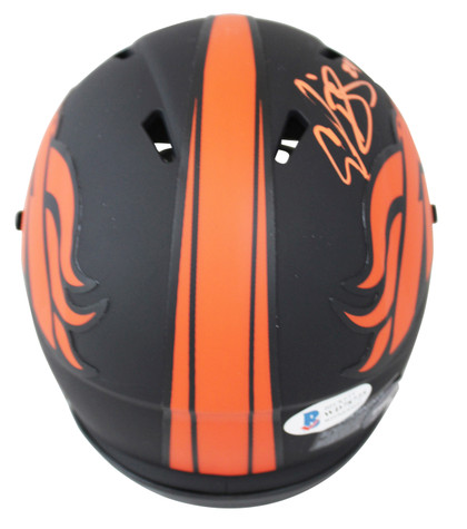 Broncos Champ Bailey Authentic Signed Eclipse Speed Mini Helmet BAS Witnessed