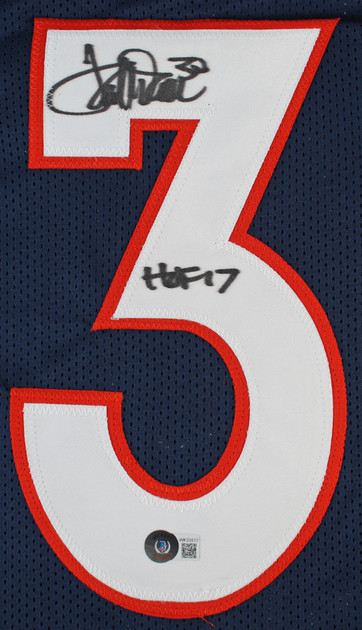 Terrell Davis HOF 17 Authentic Signed Navy Blue Pro Style Jersey Autographed BAS