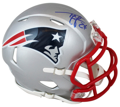 Patriots Ty Law Authentic Signed Speed Mini Helmet Autographed BAS Witnessed