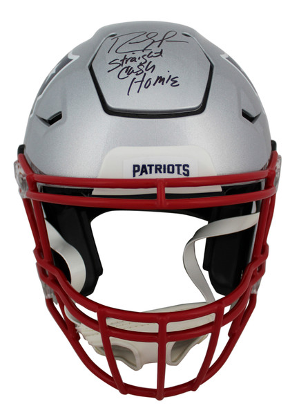 Patriots Randy Moss "Straight Cash Homie" Signed Speed Flex Full Size Helmet BAS
