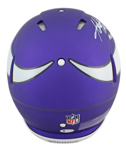 Vikings Adrian Peterson 4x Incribed Signed Proline F/S Speed Helmet BAS Witness