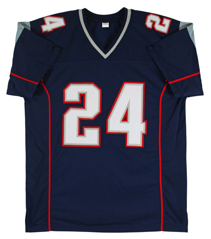 Ty Law Authentic Signed Navy Blue Pro Style Jersey Autographed BAS Witnessed