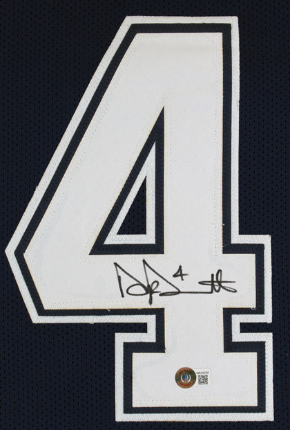 Dak Prescott Authentic Signed Navy Blue Pro Style Jersey Autographed BAS Witness