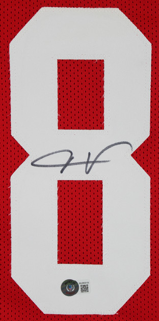 Vernon Davis Authentic Signed Red Pro Style Jersey Autographed BAS Witnessed