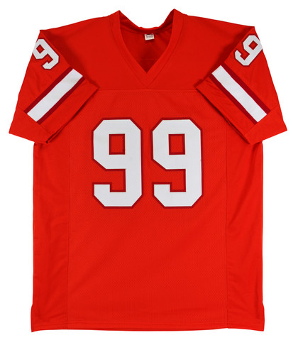 Warren Sapp "HOF 13"  Signed Orange Throwback Pro Style Jersey BAS Witnessed