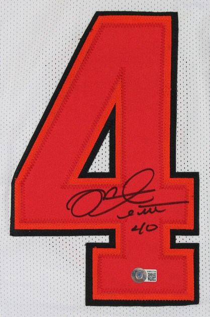 Mike Alstott Authentic Signed White Pro Style Jersey Autographed BAS Witnessed