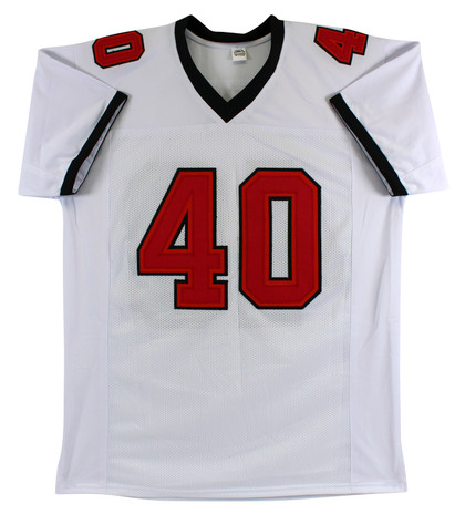Mike Alstott Authentic Signed White Pro Style Jersey Autographed BAS Witnessed