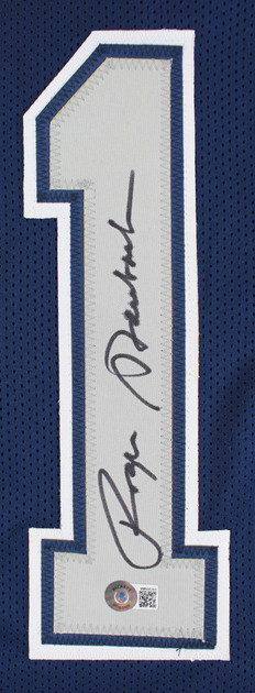 Roger Staubach Authentic Signed Navy Blue Pro Style Jersey w/ Grey #'s BAS Wit