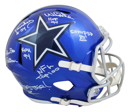 Cowboys Randy White "7x Stat" Signed Flash Full Size Speed Rep Helmet BAS Wit