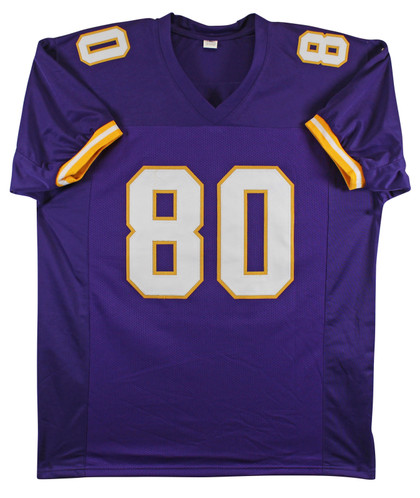 Cris Carter Authentic Signed Purple Pro Style Jersey Autographed BAS Witnessed