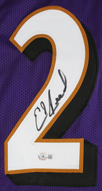 Ed Reed Authentic Signed Purple Pro Style Jersey Autographed BAS Witnessed