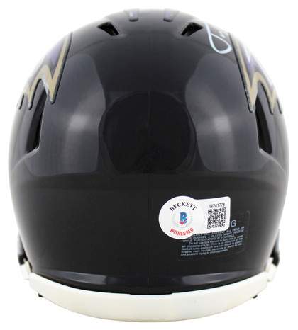 Ravens Justin Tucker Authentic Signed Speed Mini Helmet BAS Witnessed