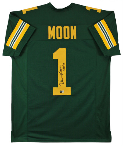 Warren Moon CFL "CHOF 01" Authentic Signed Green Pro Style Jersey BAS Witnessed