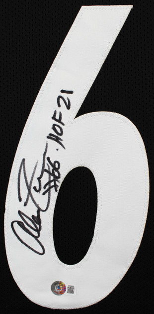 Alan Faneca "HOF 21" Authentic Signed Black Pro Style Jersey BAS Witnessed