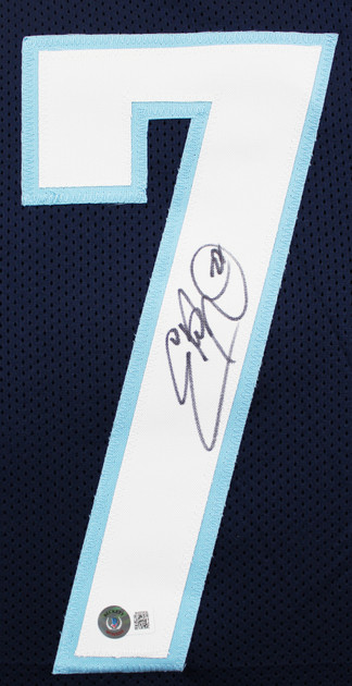 Eddie George Authentic Signed Navy Blue Pro Style Jersey BAS Witnessed