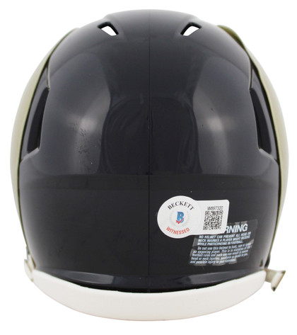 Rams Marshall Faulk Authentic Signed 00-16 TB Speed Mini Helmet BAS Witnessed