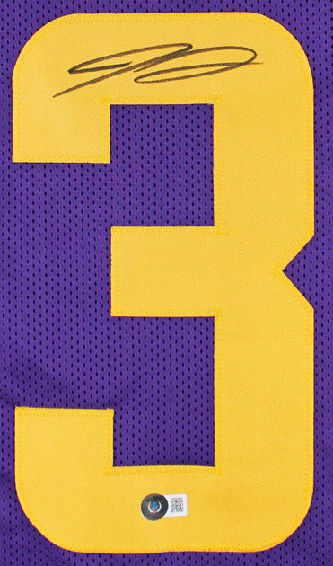 Jordan Addison Authentic Signed Purple Color Rush Pro Style Jersey BAS Witness