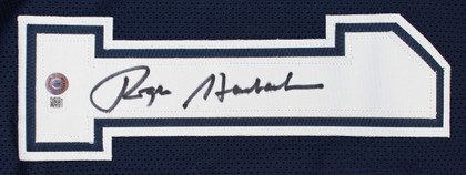 Roger Staubach Authentic Signed Navy Blue Pro Style Jersey BAS Witnessed