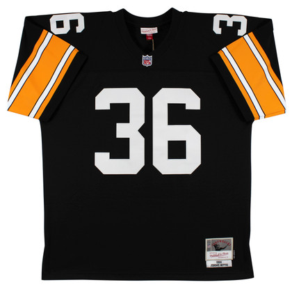Steelers Jerome Bettis "HOF 15" Signed Black M&N 1996 TB Jersey BAS Witnessed
