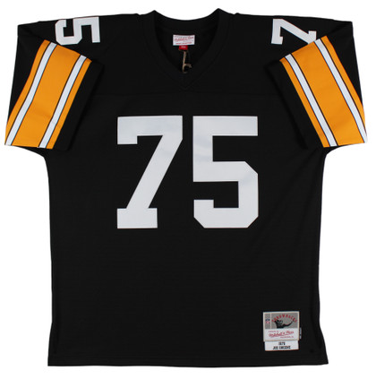 Steelers Joe Greene "HOF 87" Signed Black M&N 1976 TB Jersey BAS Witnessed