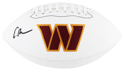 Commanders Emmanuel Forbes Signed Wilson White Panel Logo Football BAS Witnessed