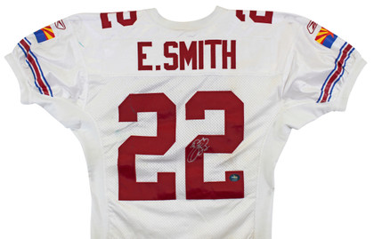 Cardinals Emmitt Smith Signed Game Worn 9/14/03 White Reebok Jersey Prova & BAS